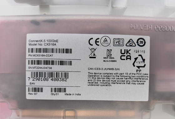 Mellanox MCX516A-CCAT Оригинальный бренд ConnectX-5 EN Network 100GbE Двухпортовый QSFP28 PCIe3.0 X 16 Оптическое волокно Оборудование 5G Network