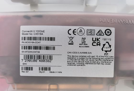 Mellanox MCX516A-CCAT ConnectX-5 EN 100GbE Dual-Port QSFP28 PCIe3.0 X 16 Карта интерфейса с высокой и короткой скобкой