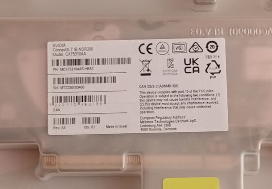 Mellanox MCX75310AAS-HEAT NDR 200G OSFP Single Port Network Card ConnectX-7 200Gbps PCIe 5.0 200G InfiniBand Ethernet Dual