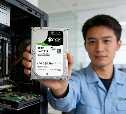 Внутренний жесткий диск Seagate Exos X18 ST12000NM000J объемом 12 ТБ, 7200 об/мин, кэш 256 МБ, SATA 6 Гбит/с, CMR, корпоративный HDD для круглосуточного серверного хранения данных