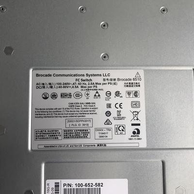 Сила DC 24P переключателя САН парчи 6510 BR-6510DC-24-8G-R 8GB SWL